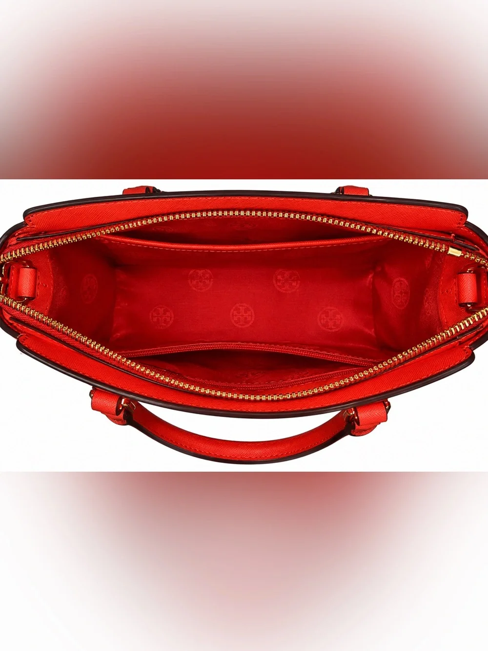 NWOT Tory Burch Emerson Brilliant Red Saffiano Tote + Wallet Set